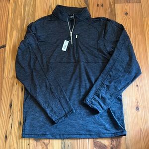 1/4 Zip Cremieux Long Sleeve Pullover Gray L